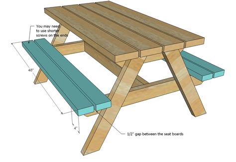 Ana White Build A Bigger Kids Picnic Table Diy Projects