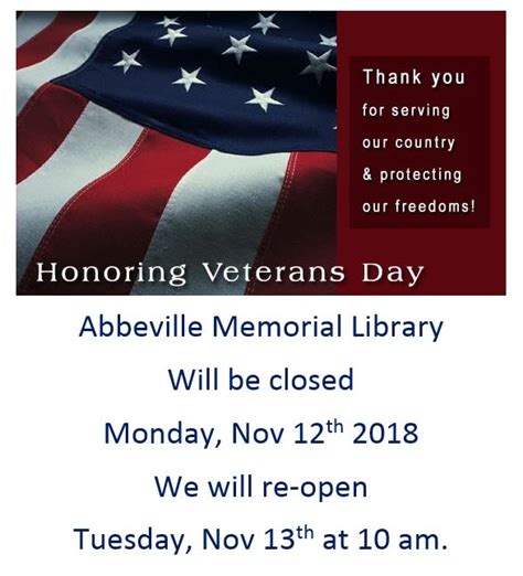 Veterans Day 2018 Abbeville Memorial Library