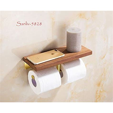 Double Roll Toilet Paper Holder Copper Wall Mount Tissue Rack With