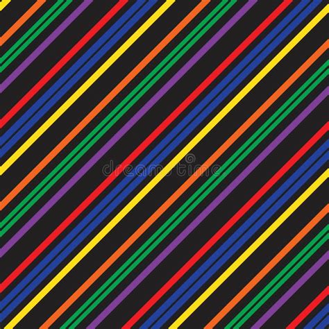 Rainbow Stripe Seamless Pattern Background In Diagonal Style Stock