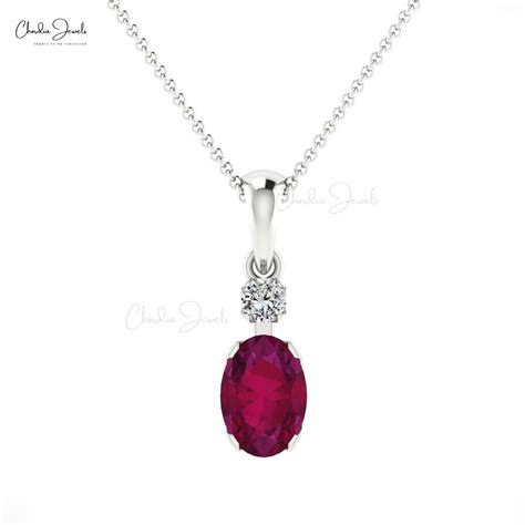14k Gold Natural Ruby Pendant Igi Certified Diamond Accented Etsy