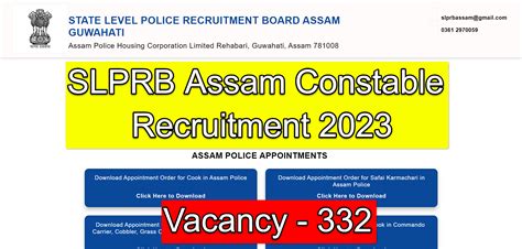 Slprb Assam Constable Recruitment Apply Online Now