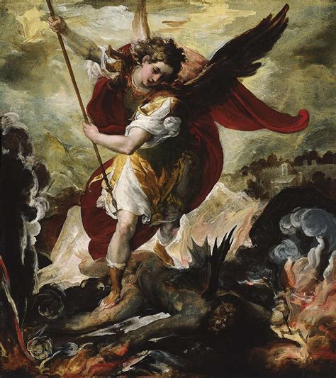 The Archangel Michael Overthrowing Lucifer Ca 1656 By Francesco Maffei