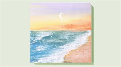 Easy Seascape Beach Painting Easy Acrylic Painting Tutorial For