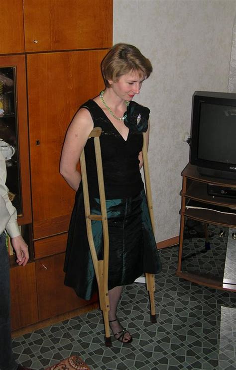 Amputee Lady Crutches