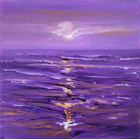 Purple Sunset 2017 Oil Painting By Linda Monk Purple Painting