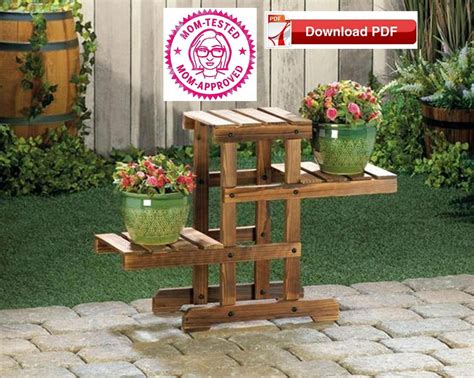 Plant Stand Plan Outdoor Plant Stand Plan Pdf Etsy In Wood