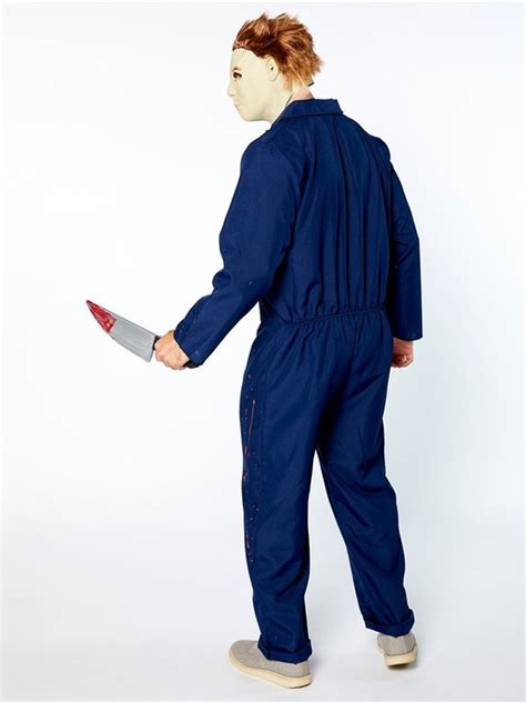 Michael Myers Costume Overalls With Mask And Knife