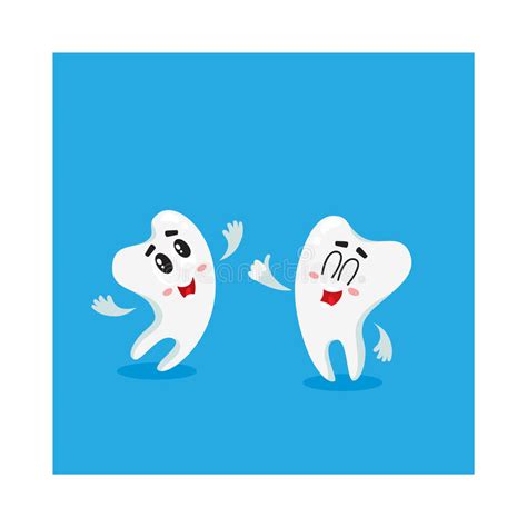 Funny Cartoon Teeth Characters Royalty Free Vector Image Images