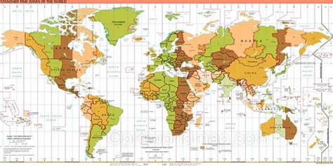 Blank Free Printable World Time Zone Map Pdf