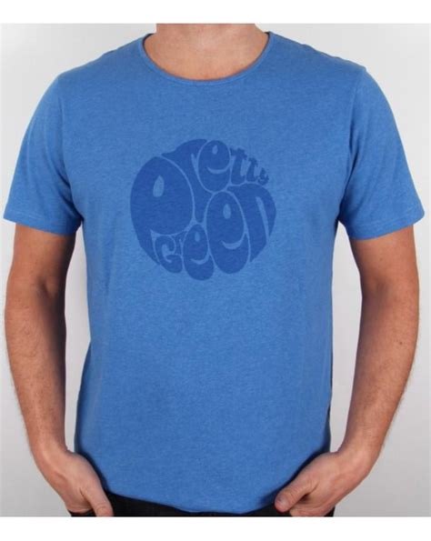 Pretty Green Logo T Shirt Blue Marl Pretty Green Mens Logo Tee