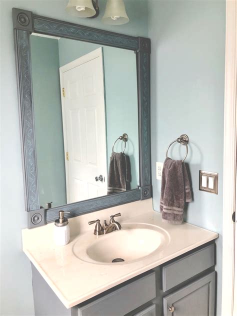 This bathroom renovation so far has proven to be much easier. How to Make an Easy DIY Bathroom Mirror Frame ...