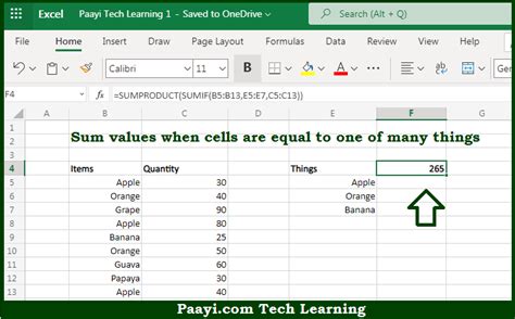 Learn How To Sum If Equal To One Of Many Things In Microsoft Excel