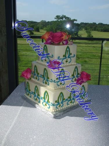 Green And Blue Wedding Cake Serves 100 Sweetishhillbakery Flickr