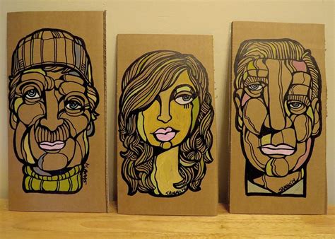 Cardboard Paintings Cardboard Painting Abstract Face Art Art