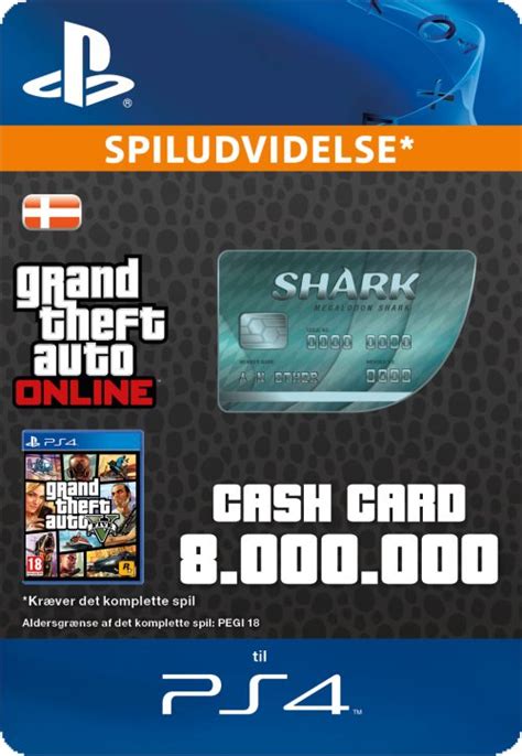 The grand theft auto v premium edition megalodon shark card bundle includes the complete grand theft auto v story experience, free access to the ever evolving grand theft auto online and all existing gameplay upgrades and content including the cayo perico heist, the diamond casino resort, the diamond casino heist, gunrunning and much more. Megalodon Shark Cash Card (DK) - Spil - CDON.COM