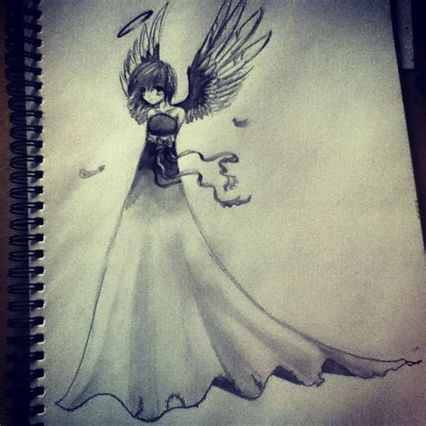 Anime Angel Pencil Sketch By Lookaliveholly On Deviantart