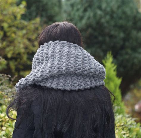 Long Scarf Chunky Knit Scarf Claire Outlander Cowl Gray Etsy Uk