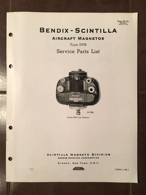 Bendix Scintilla Dfn Magneto Parts Bookletのebay公認海外通販｜セカイモン