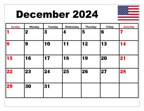 December 2024 Calendar With Holidays Printable Free One Jany Roanne