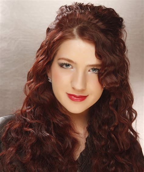 Wouldn't you love that to be your look? Long Curly Dark Auburn Red Hairstyle