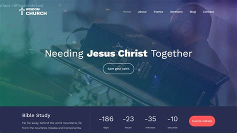 Wisdom A Modern And Unique Free Church Website Template Best Free Html Css Templates