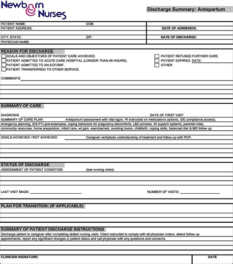 30 Hospital Discharge Summary Templates And Examples