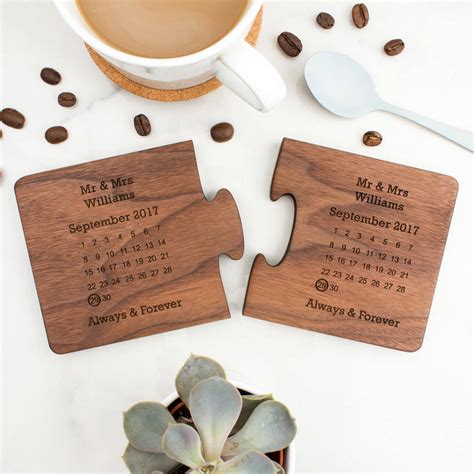 Personalised Wedding T Coaster Set By Create T Love