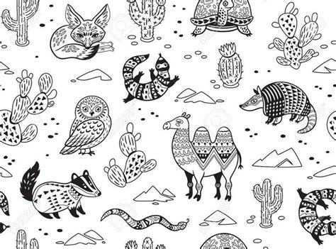 Animales Del Desierto Para Colorear | Geometric coloring pages, Desert