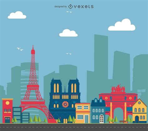 Paris Cityscape Illustration Vector Download