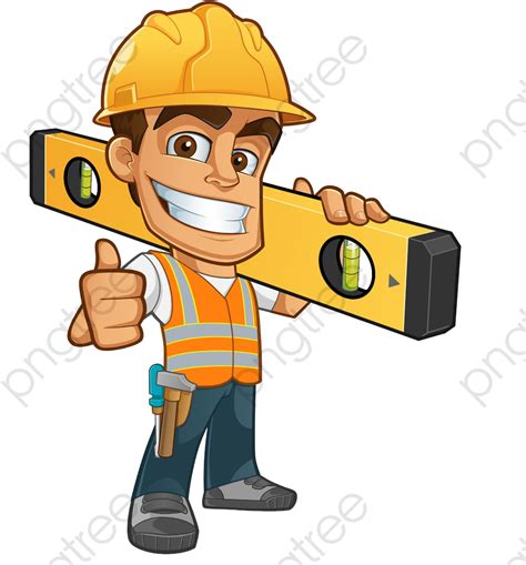 Ruler Clipart Horizontal Cartoon Construction Worker Png Download