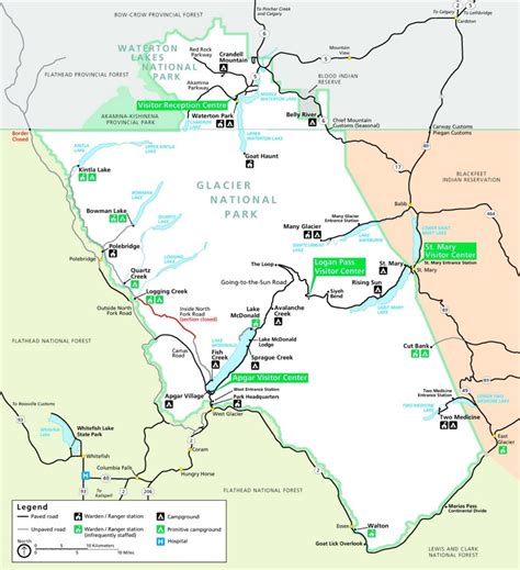 Glacier National Park Camping Map