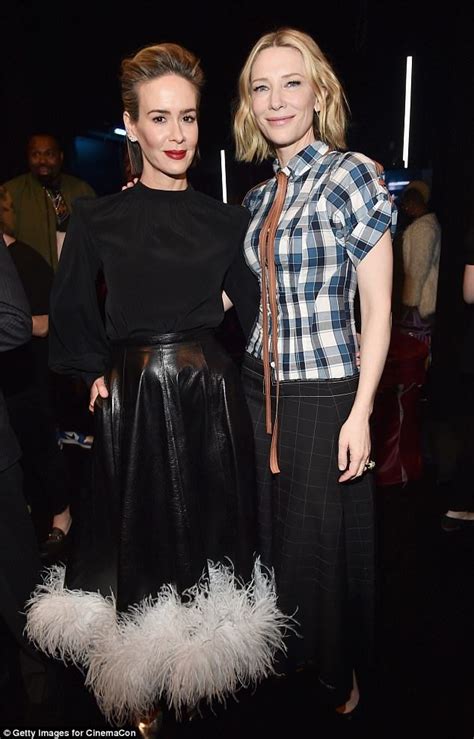 Eye Catching Outfit Cate Bumped Into Her Ocean S Co Star Sarah Paulson Who Wore A