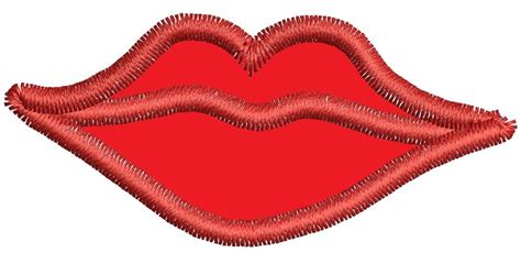 Lips Applique Machine Embroidery Design Instantly Download Etsy