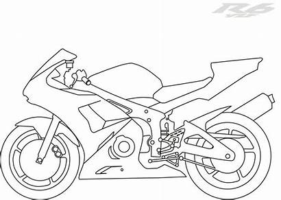 Coloring Yamaha R6 Outline Bike Motorcycles Dirt