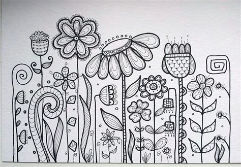 Black Sharpie On Watercolour Paper Flower Doodles Doodle Art