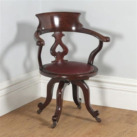 Antique French Furniture Chair Set Office Chair Mahogany Red