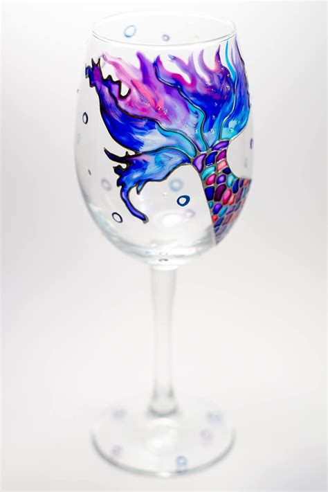 Mermaid Wine Glass Personalized Wine Glasses Mermaid Wedding Etsy
