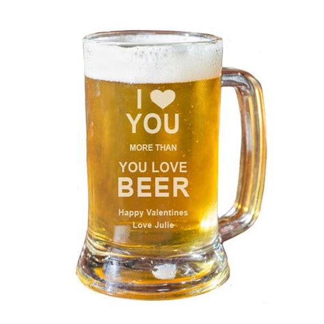 Beer Mug Valentines Day Personalized Beer Glass Beer T Husband