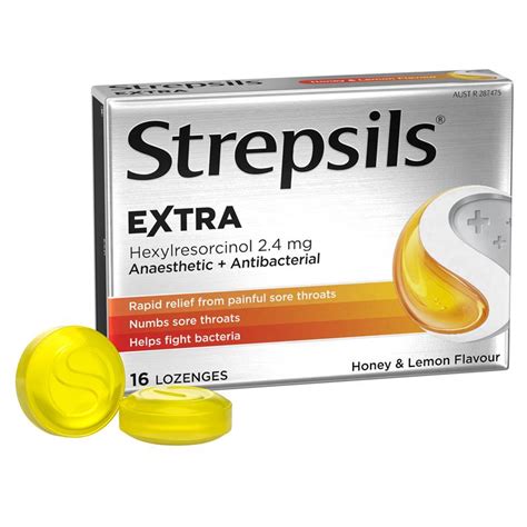 Buy Strepsils Extra Honey Lemon Lozenges 16pk Fast Numbing Sore Throat