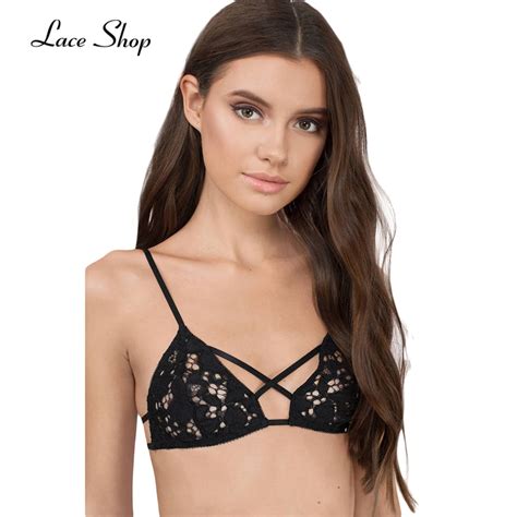 laceshop 2017 new fashion solid black push up lace sexy patchwork blet underwear lace sexy bra