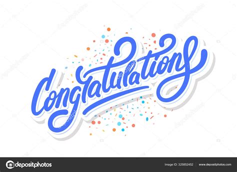 Congratulations Greeting Card Vector Lettering Stock Vector By