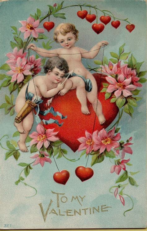 Vintage Valentines Postcard Embossed 35 Valentines Illustration