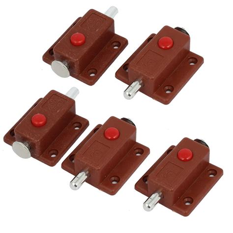 Furniture Door Spring Loaded Press Button Latches Bolt Lock 5pcs