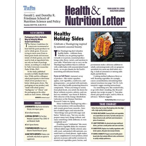 Subscribe Or Renew Tufts University Health And Nutrition Letter Magazine