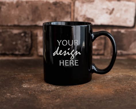 Mug Mockup Black Coffee Cup Mockup Coffee Shop Mock Up Black Etsy Uk