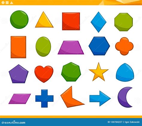 Educational Basic Geometric Shapes Set Stock Vector Illustration Of