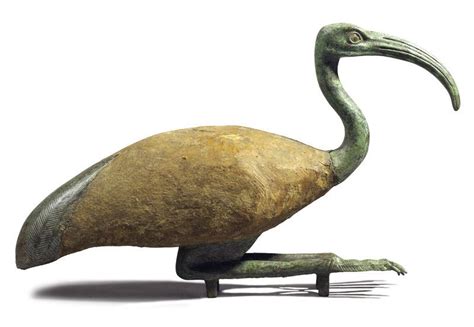 Egyption Bronze And Wood Ibis Late Dynastic Period 25th 31st Dynasty 715 332 Bc