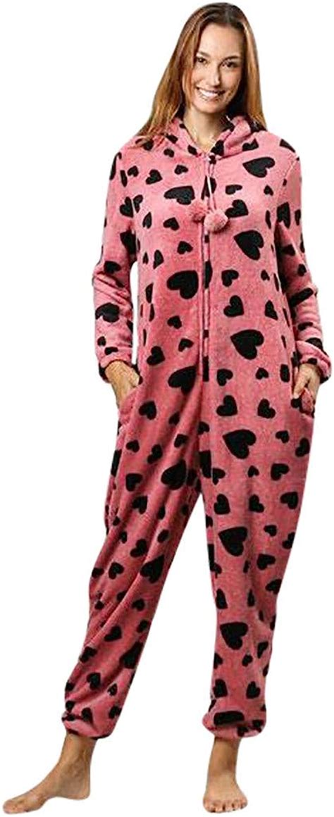 Damen Jumpsuit Teddy Fleece Einteiler Overall Anzug Flauschig Jumpsuit Schlafanzug Pyjama