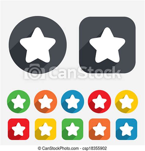 Star Sign Icon Favorite Button Navigation Symbol Circles And Rounded
